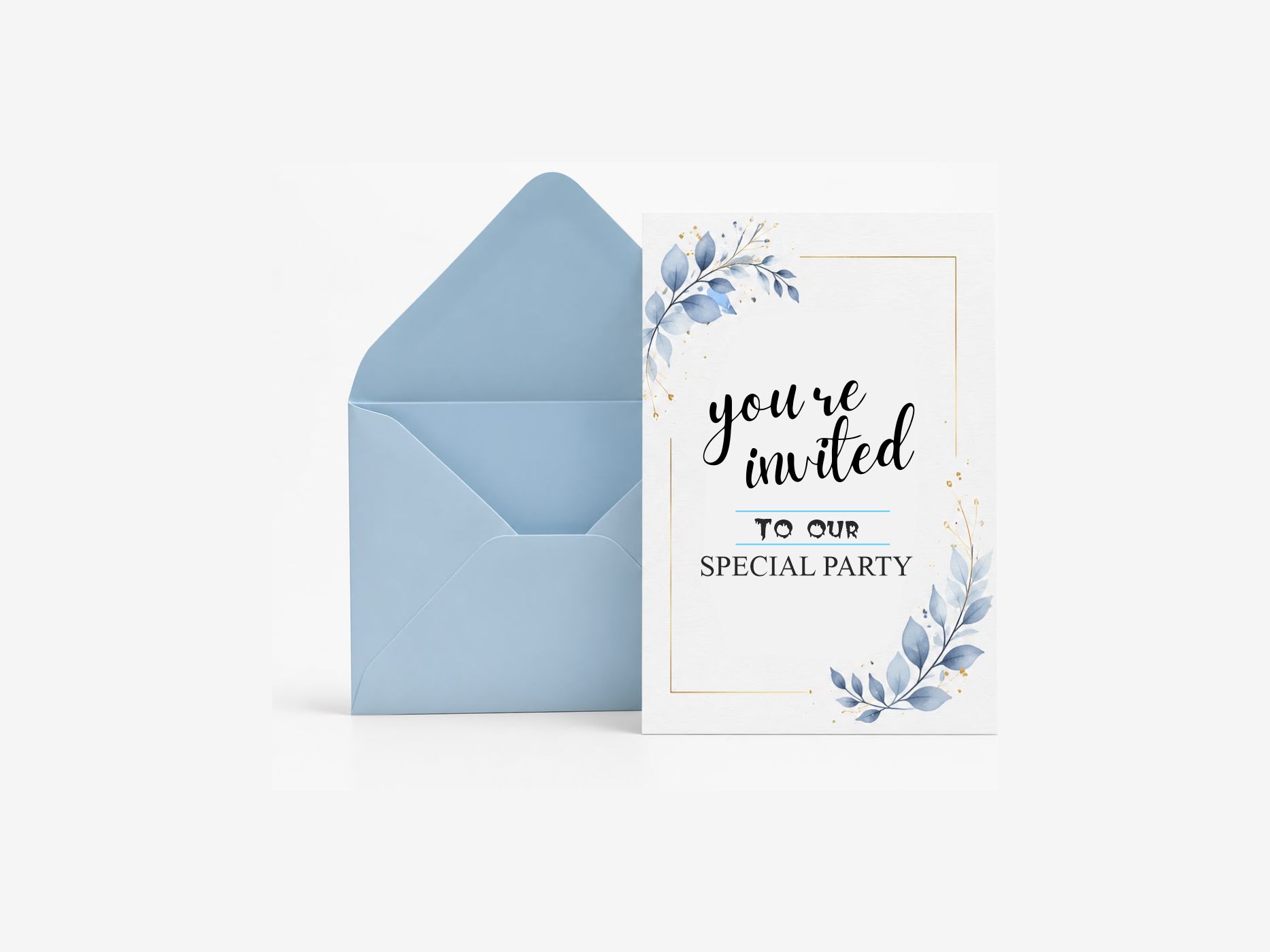 Invitation Cards A5 + Branded Envelope(D.I print 750 gsm card) 