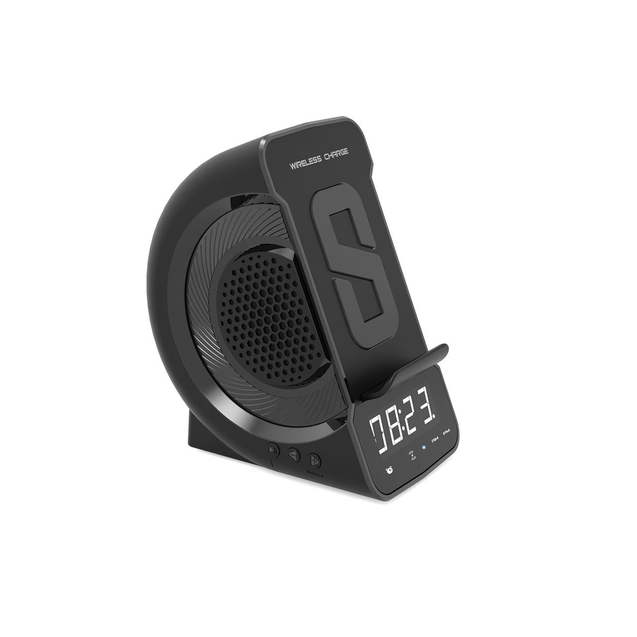 Wireless Charger, Clock & Bluetooth Speaker (3 in 1)