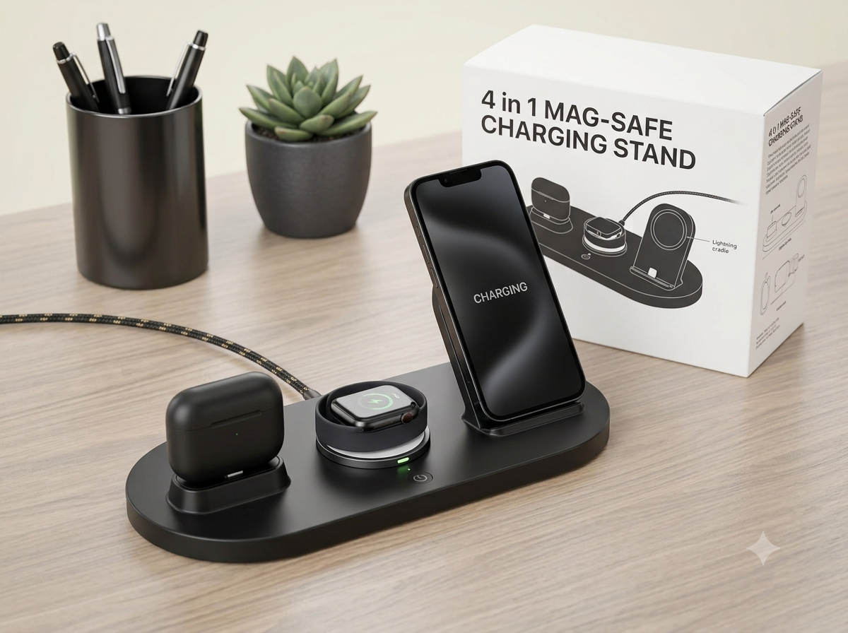 4 IN 1 WIRELESS CHARGER STAND