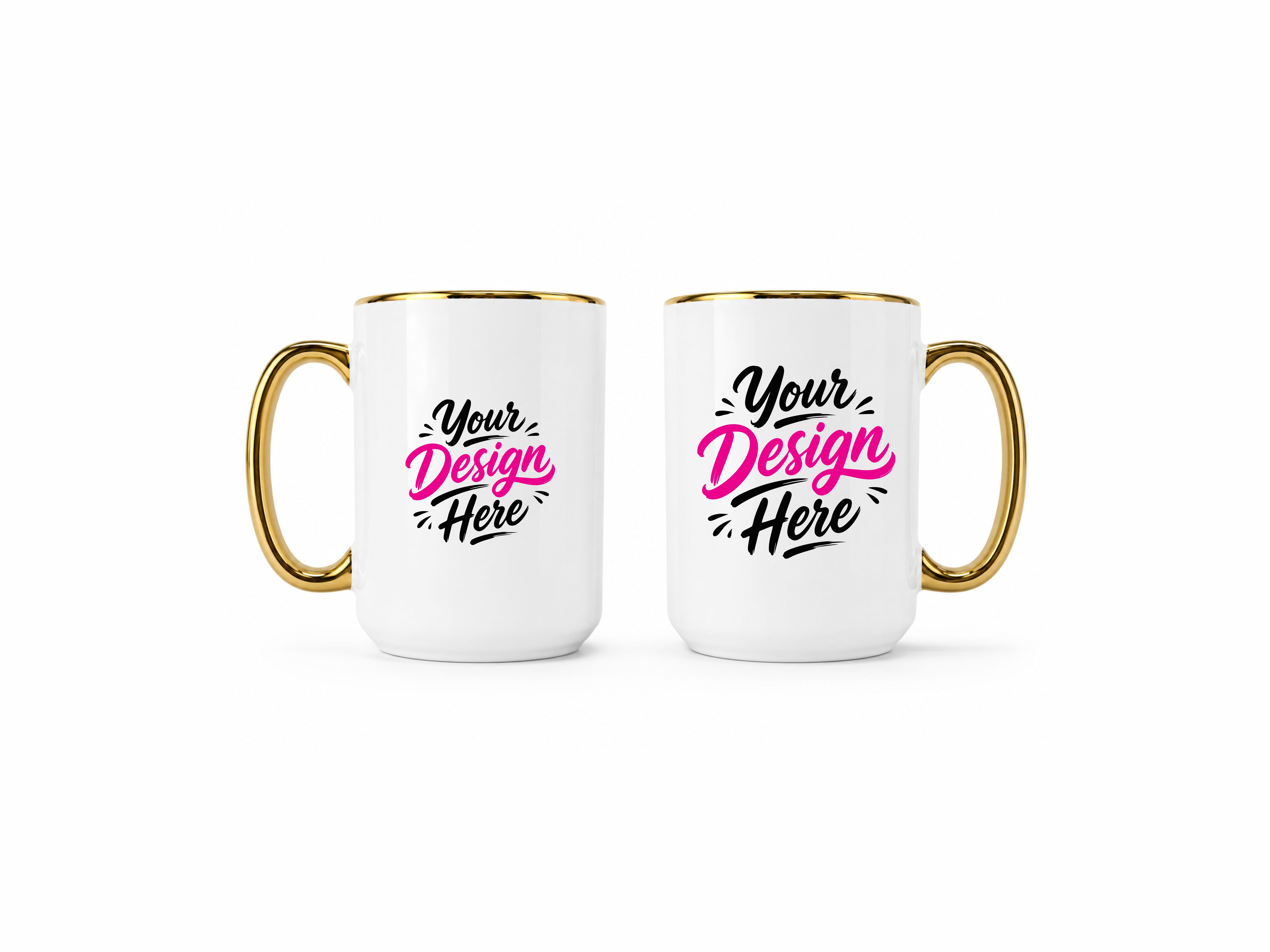 COATED MUG WITH GOLD HANDLE 20oz