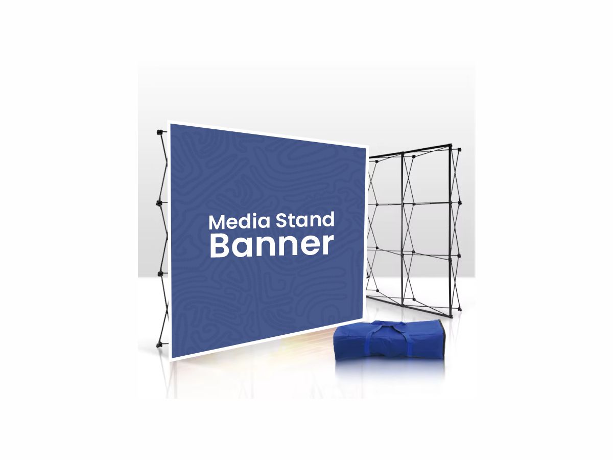 Media stand banner